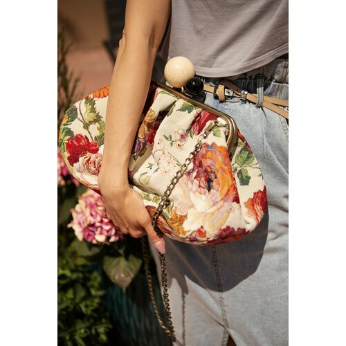 Сумка Madame Reticule, фактура матовая, бархатистая, разноцветный