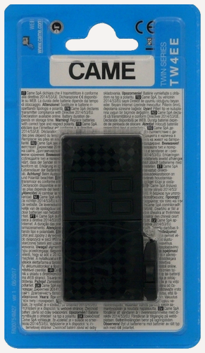 Изображение товара Пульт CAME (TW4EE) 4-х канальный (Пульт для ворот и шлагбаумов Сame)