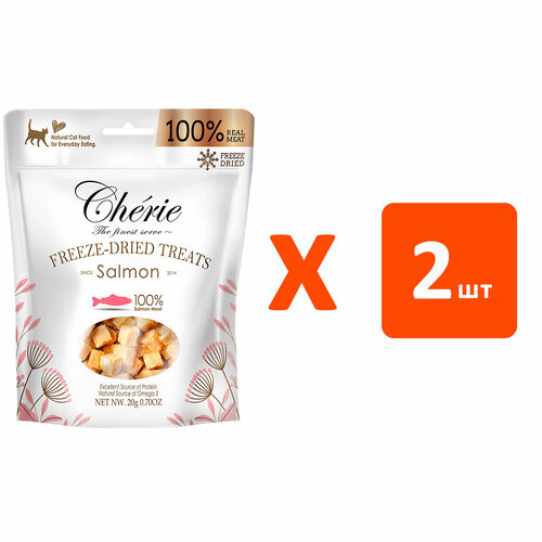 Лакомство PETTRIC CHERIE FREEZE-DRIED TREATS SALMON сублимированное для кошек с лососем 20 гр, 1 х 2 шт