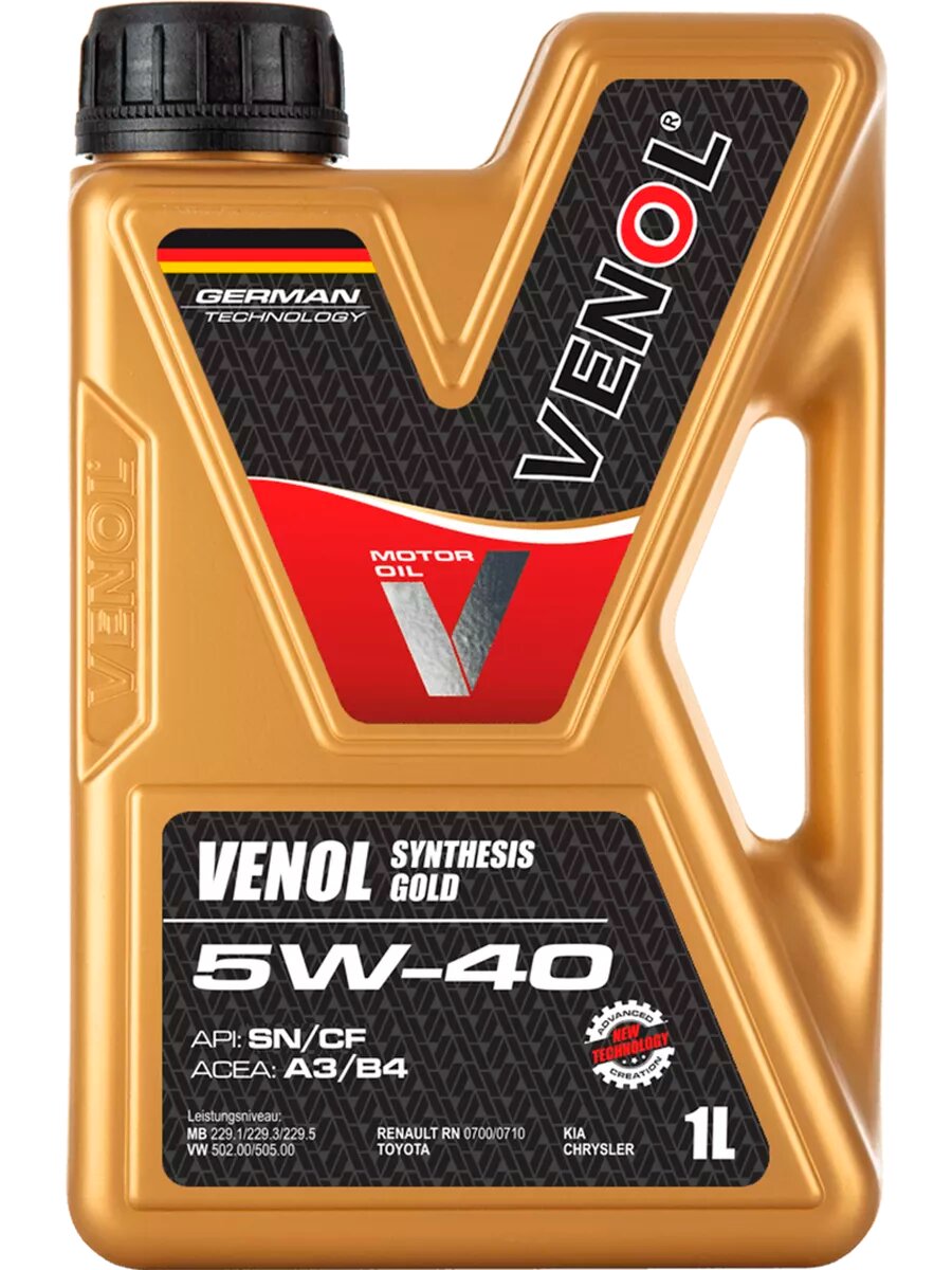 Моторное масло 5W40 SN/CF A3/B4 SYNTHESIS GOLD PLUS, 1л