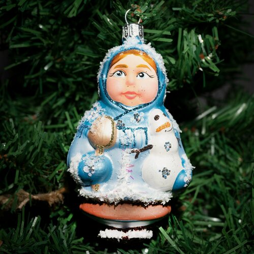 Изображение товара Игрушка на елку Девочка со снеговиком