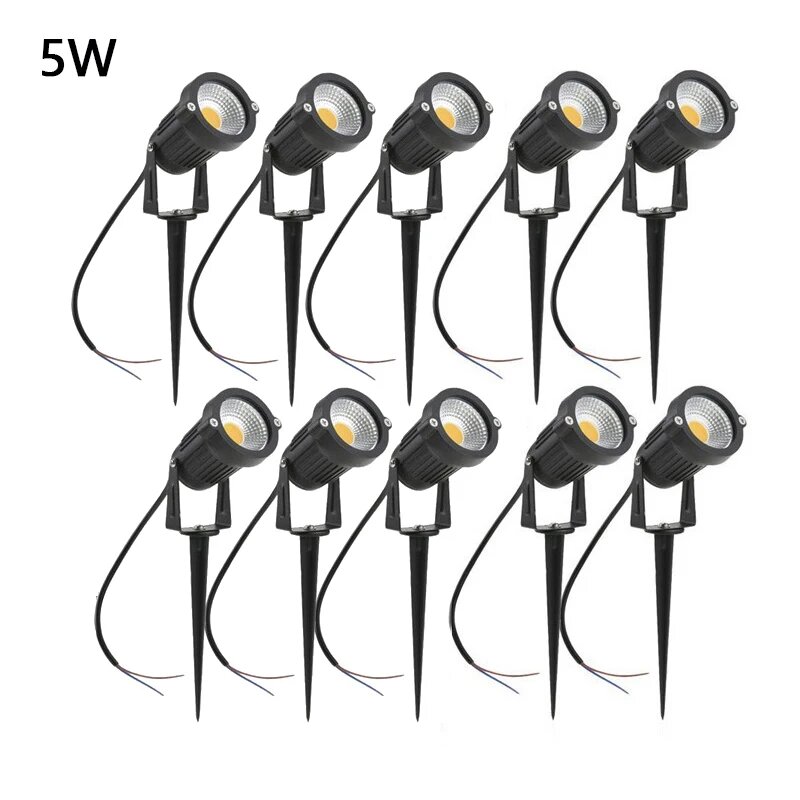 LED газонные лампы Zhengde lighting 5Вт Warm white 3000K 5W Spike 10 PCS Черный