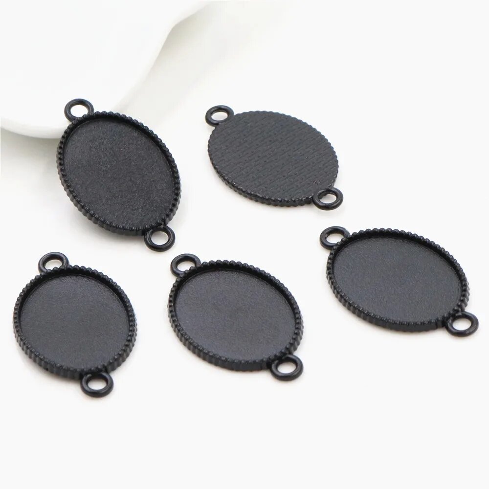 Набор оснований для подвесок Wadsfred черный античный серебро бронза 10 шт