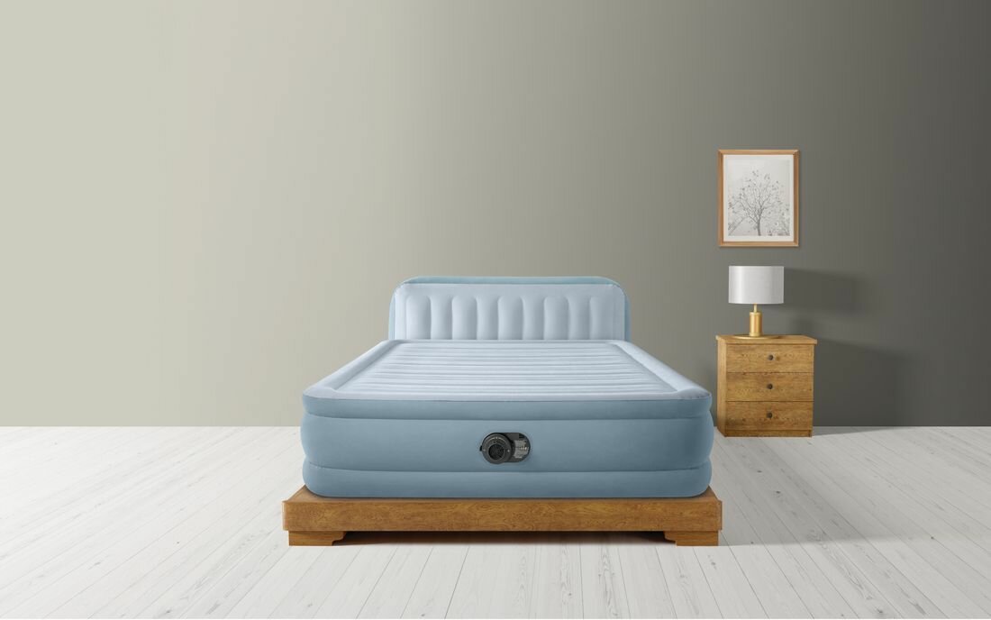 Надувная кровать 152х236х86см со спинкой, встр. нас. 220В