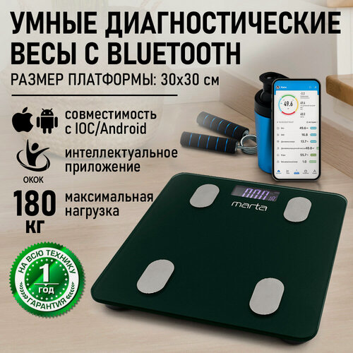 Изображение товара Весы напольные умные MARTA MT-1607 темный хризолит