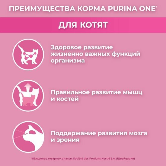 Влажный корм для котят Purina One Kitten с курицей и морковью в соусе 26шт.*75г — фото 1