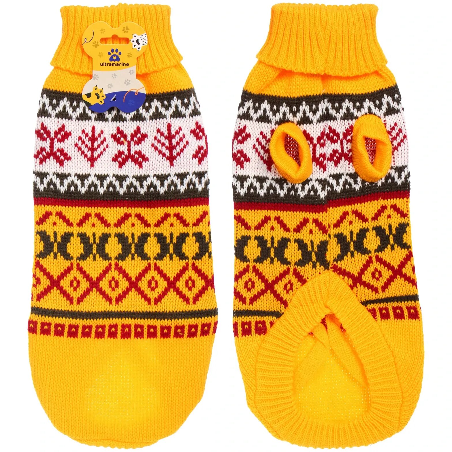 Свитер для собак и кошек «BRO Style» желтый L уютный и теплый