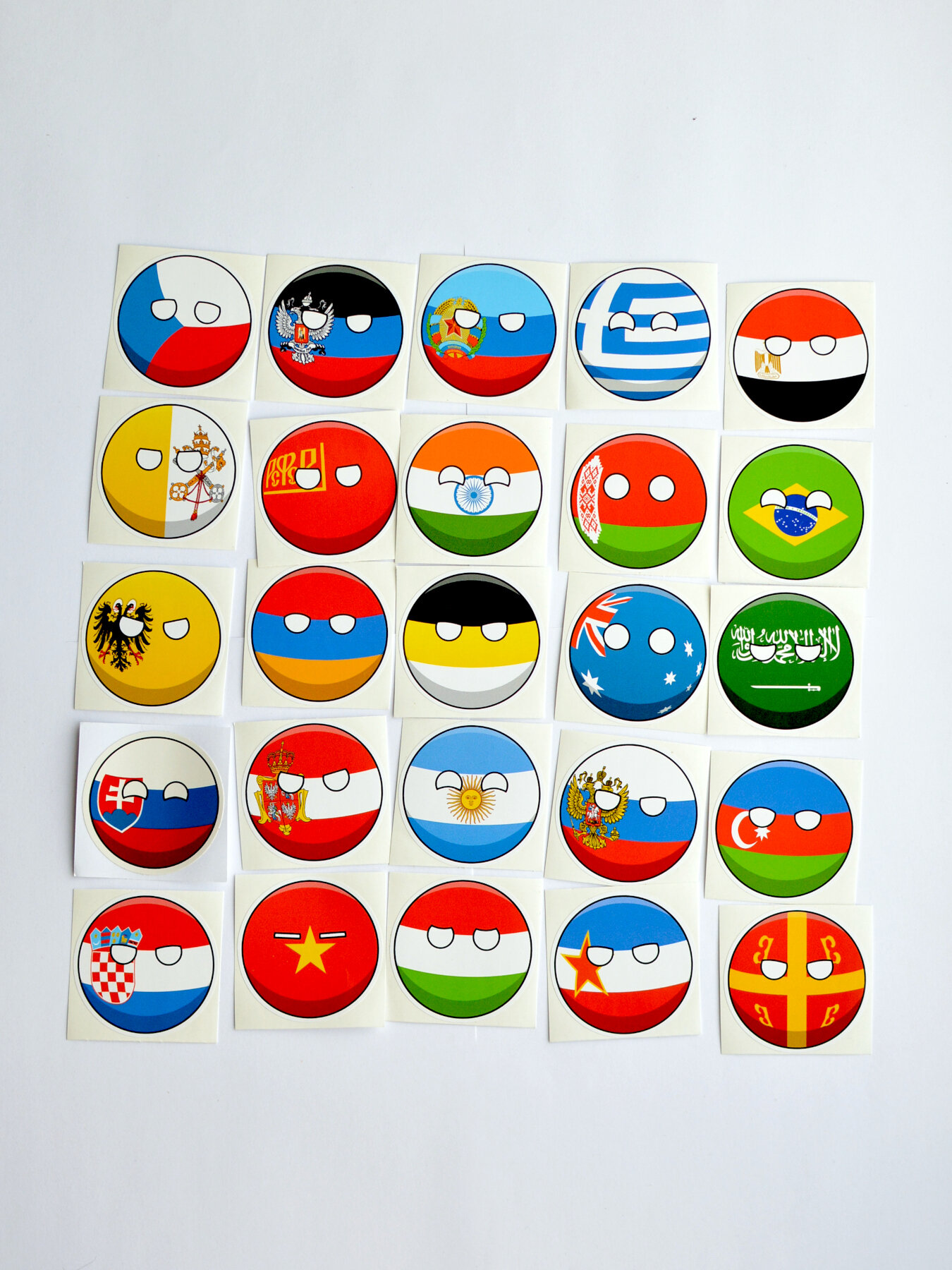 Наклейки Countryballs №2 25 шт. Набор стикеров кантриболз с флагами 25 разных стран