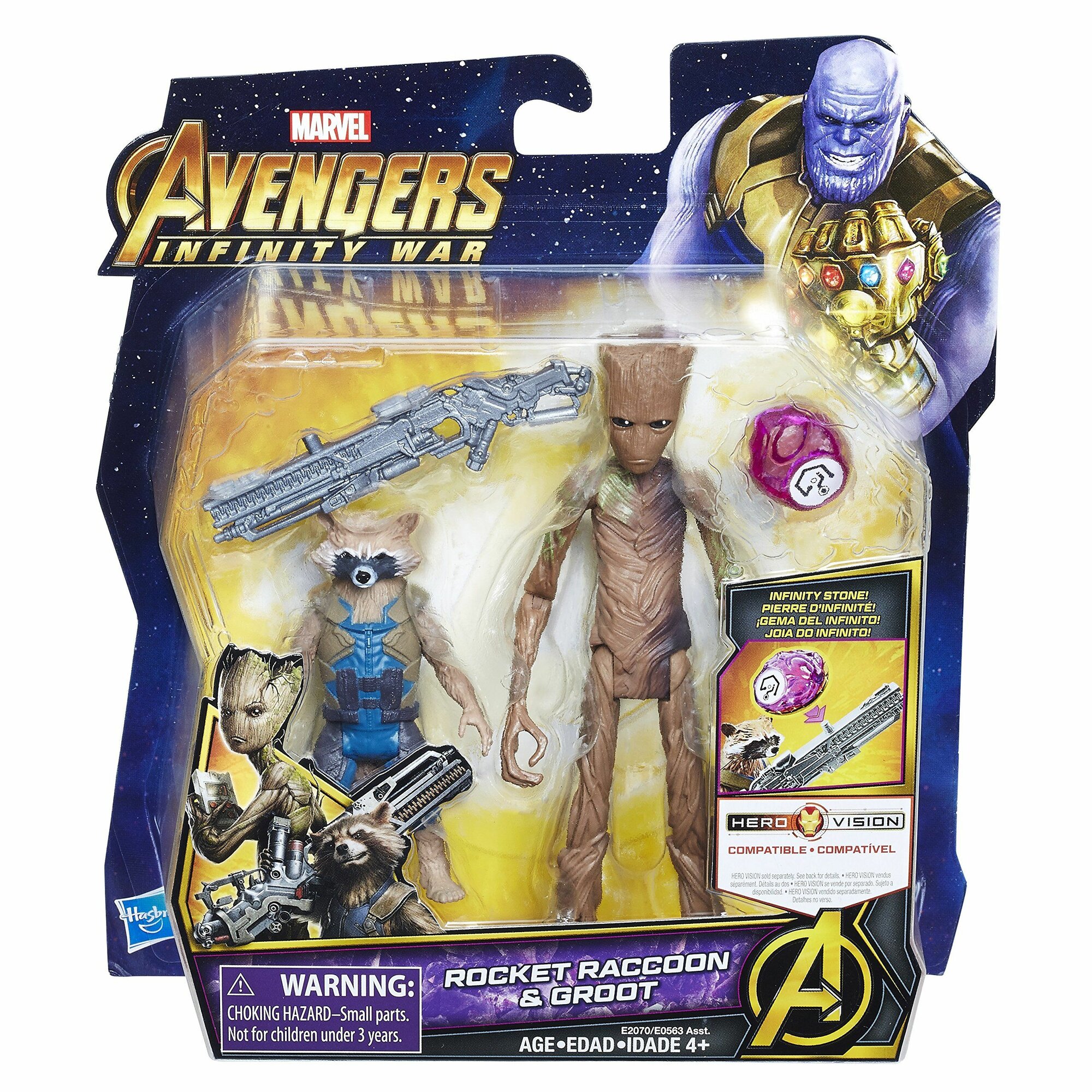 Hasbro Marvel Avengers Infinity War Rocket Raccoon Groot / Детский набор кукол Марвел Мстители герой, Марвел