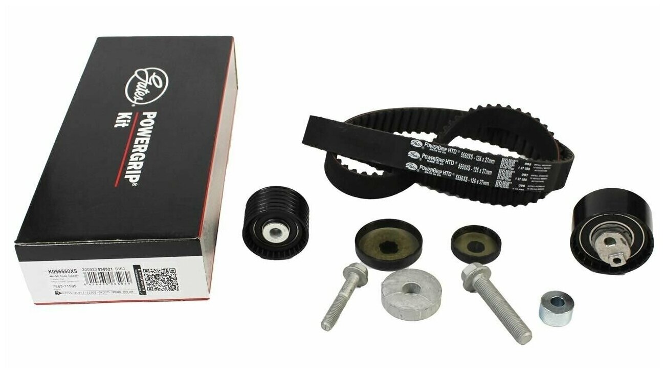 Ремкомплект ГРМ, GATES K055550XS (ремень ГРМ+ 2 ролика + аксс.) для RENAULT Duster Clio III Megane 03- Scenic II 2.0
