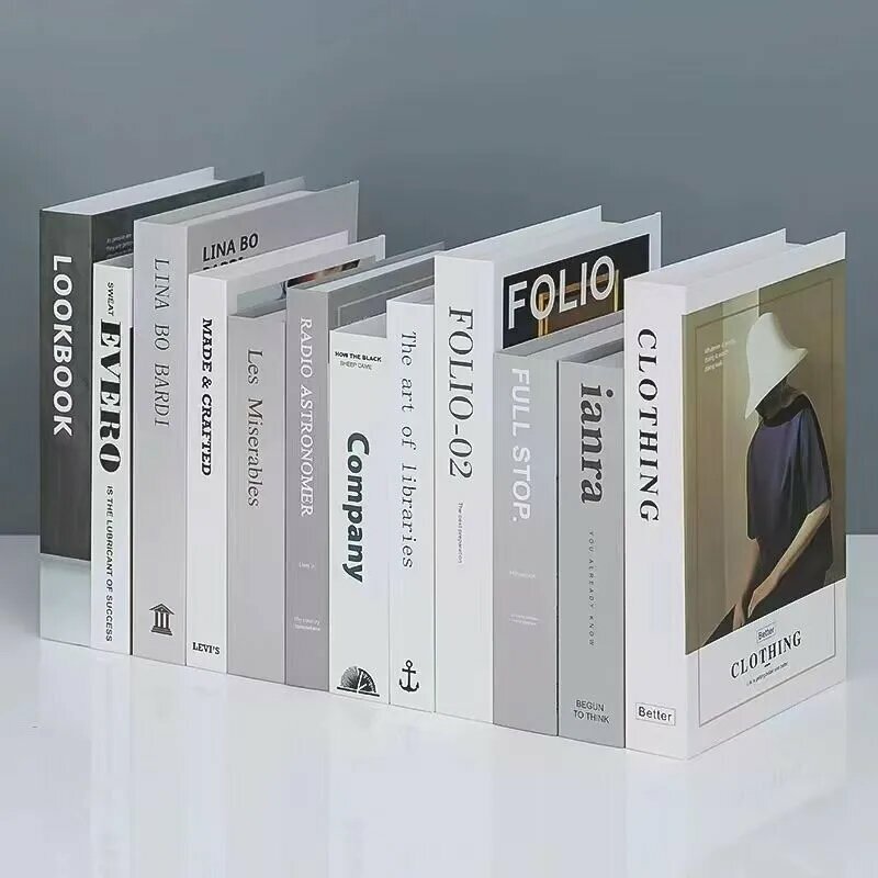 12 модных и роскошных поддельных книг, декоративные имитации книг