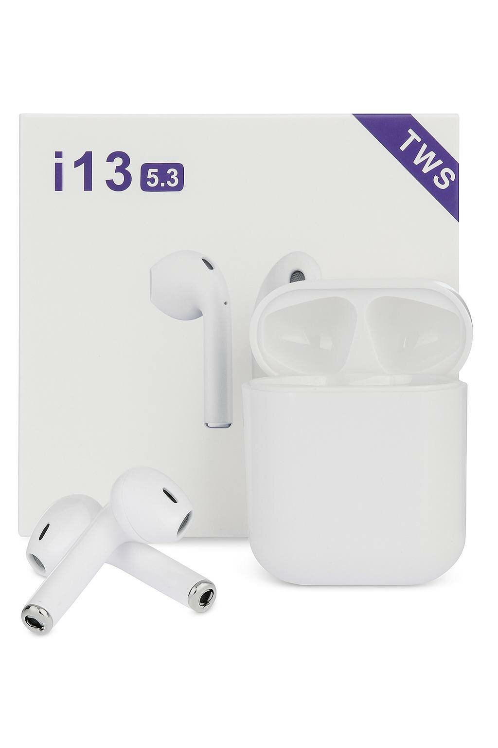 Наушники i13, с шумоподавлением, сенсорное управление, Bluetooth 5.0, до 5 часов работы, белые