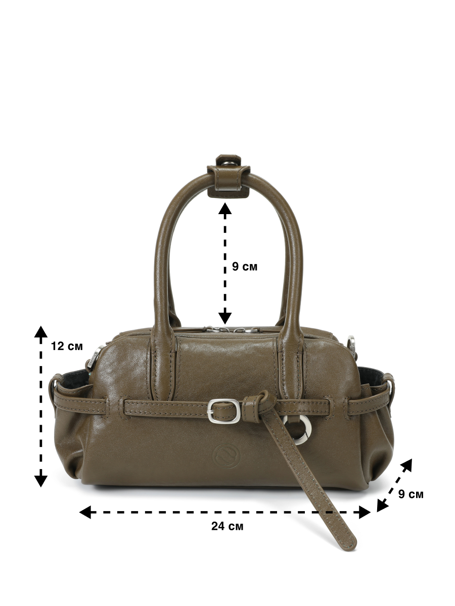 Сумка бочонок Paprika Bag Italy, фактура гладкая, зеленый — фото 1