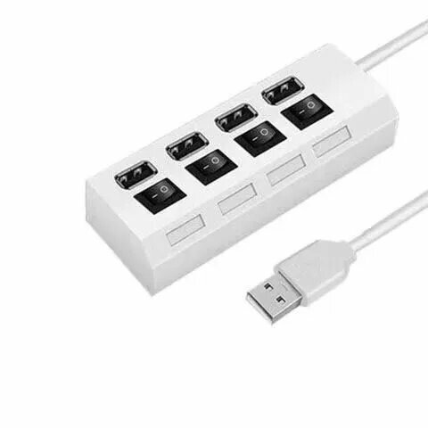 USB 2.0 4-портовый концентратор с переключателем, индикаторами и кабелем 40 см (простая упаковка) Событие выгодное Только 2000 в наличии! рис. реакционер