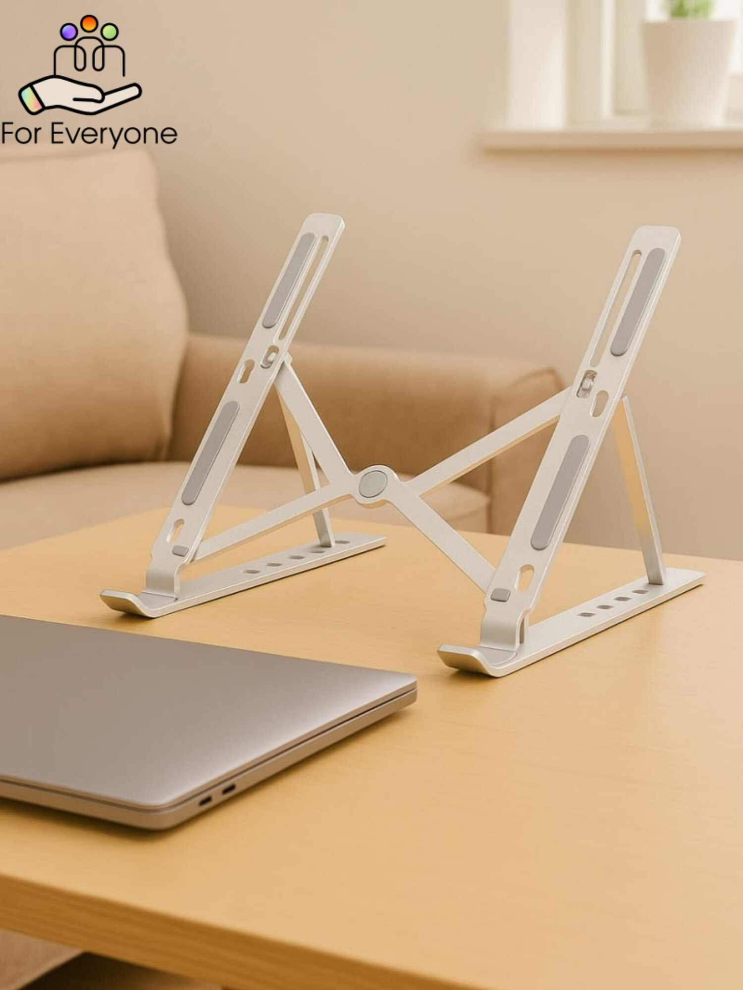 Подставка для ноутбуков и планшетов с регулируемой высотой серебристая