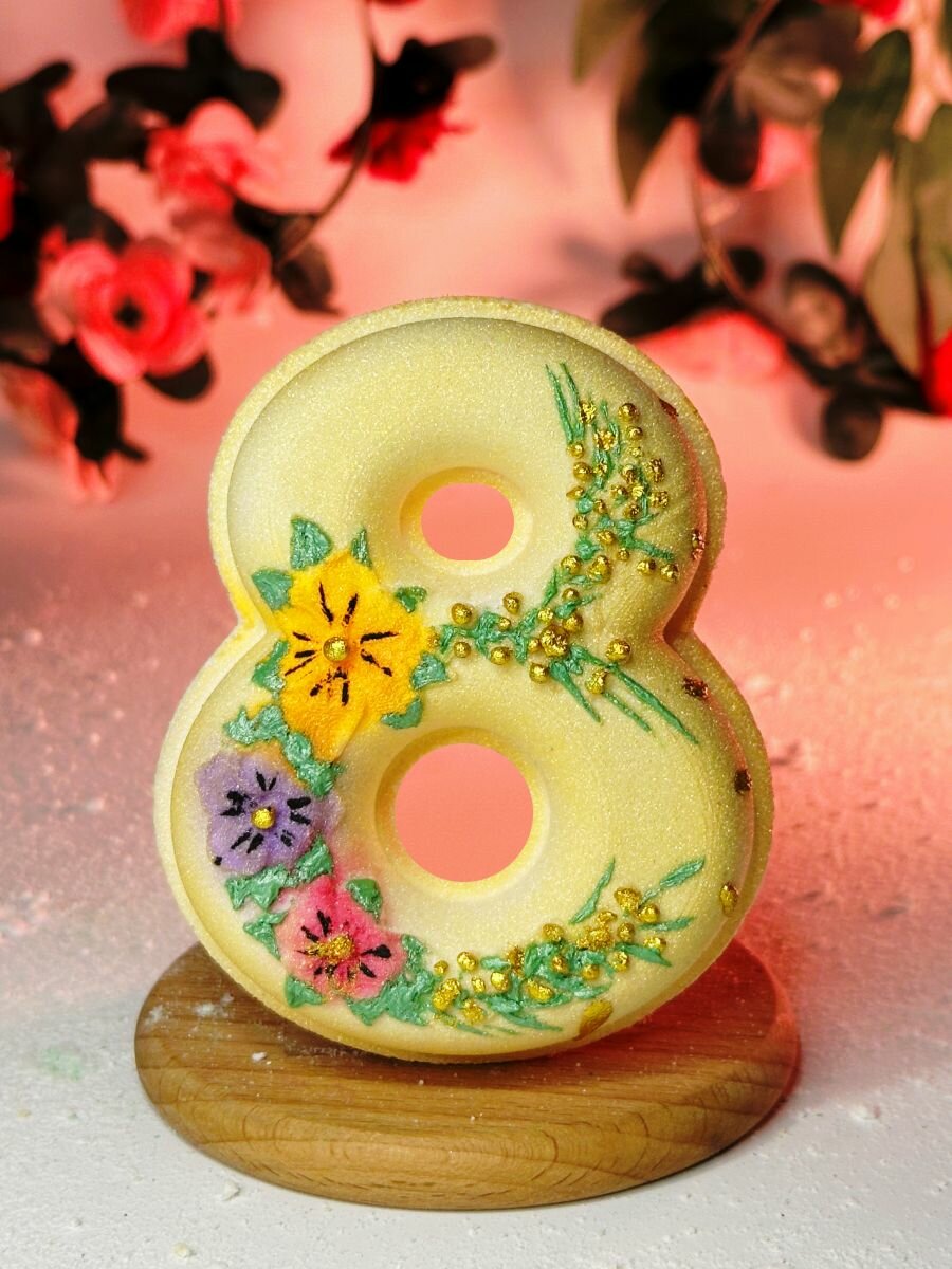 3D форма для бомбочек Восьмерка с букетом — фото 1