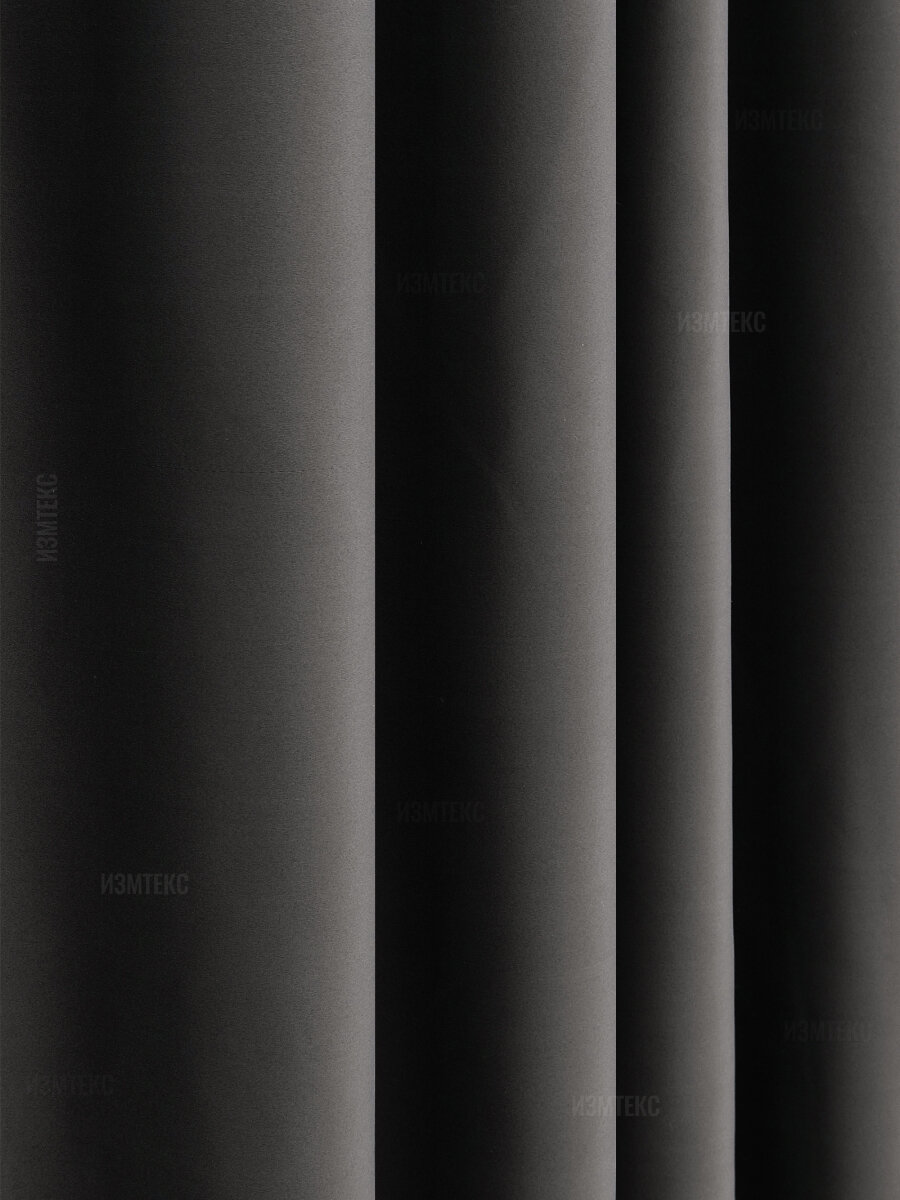Шторы блэкаут, готовый комплект, размер 200х280 - 2 шт, цвет темно-серый, с затемнением. Светонепроницаемость 95% - фотография № 11