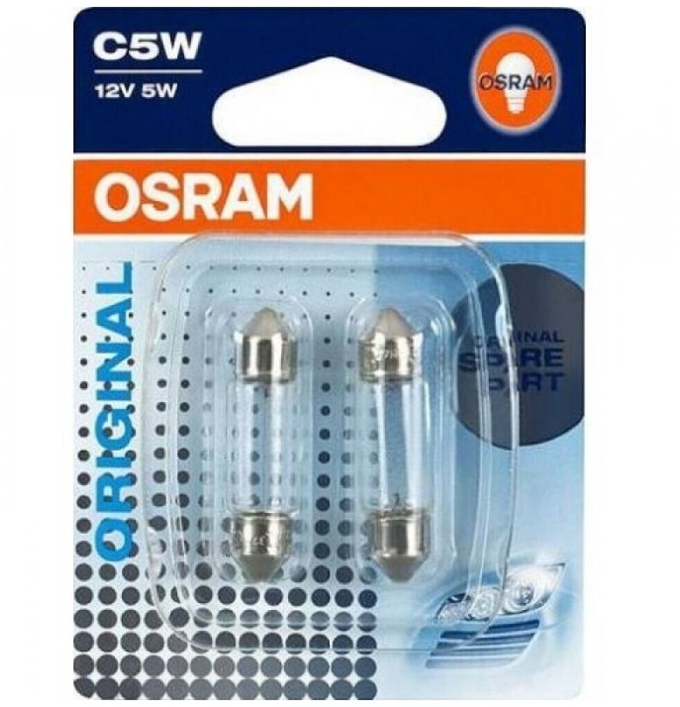 Лампа автомобильная накаливания OSRAM Original 6418-02B C5W 12V 5W SV8.5