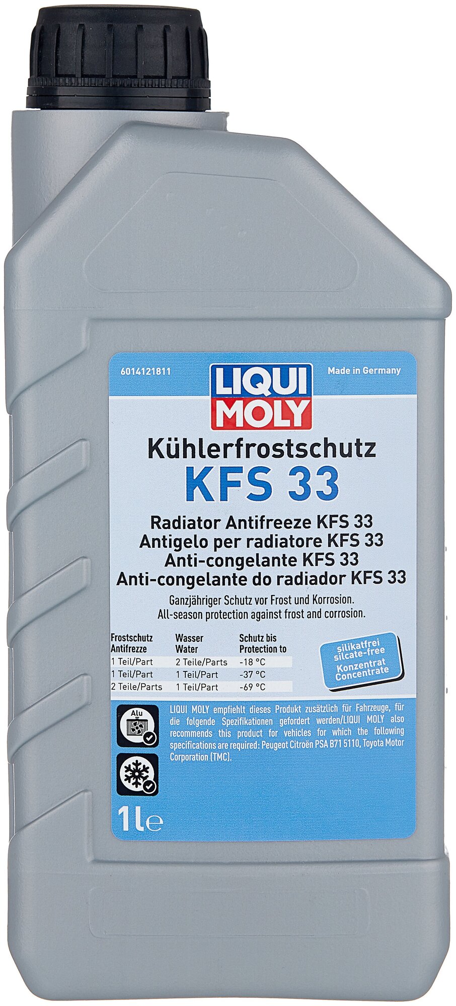 Антифриз Liqui Moly Kuhlerfrostschutz KFS 33 сине-зеленый 5л (21131) - фото №1