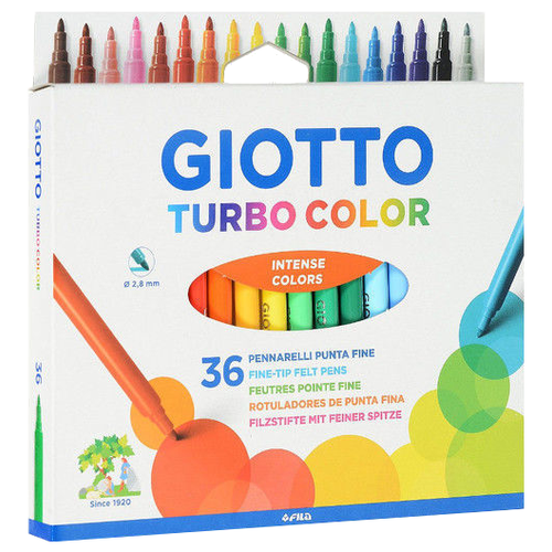 GIOTTO Набор фломастеров Turbo Color (071600), разноцветный, 36 шт. giotto набор фломастеров turbo maxi 12 цв sela