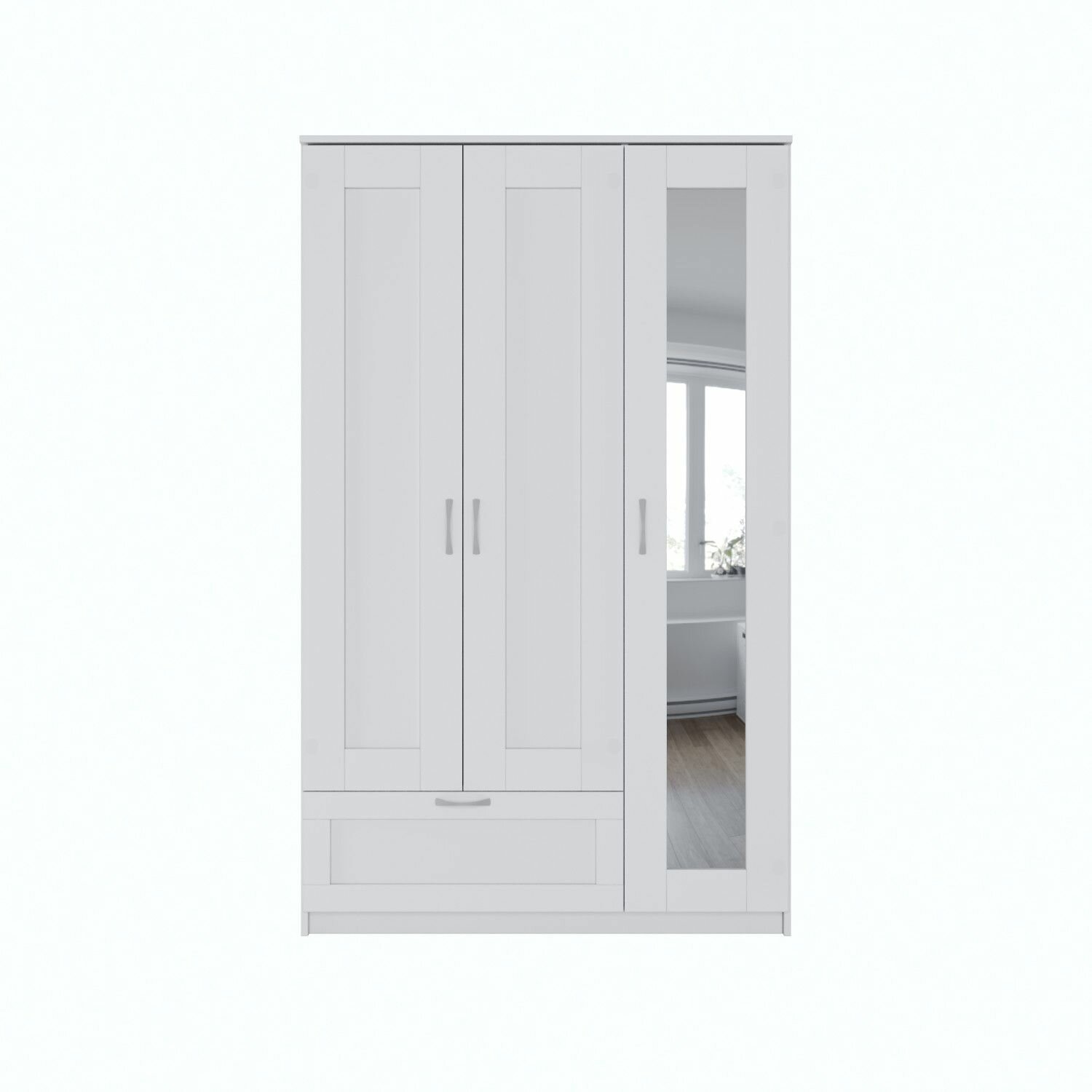 Бримнэс / сириус Шкаф шведский стандарт комбинированный 3 двери и 1 ящик белый