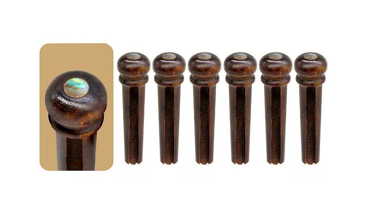 фото Набор колышков крепления струн (дерево + перламутр)