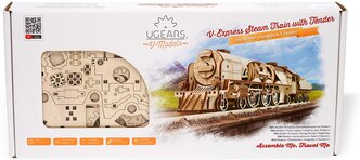 Сборная модель UGEARS Локомотив c тендером V-Экспресс 70058