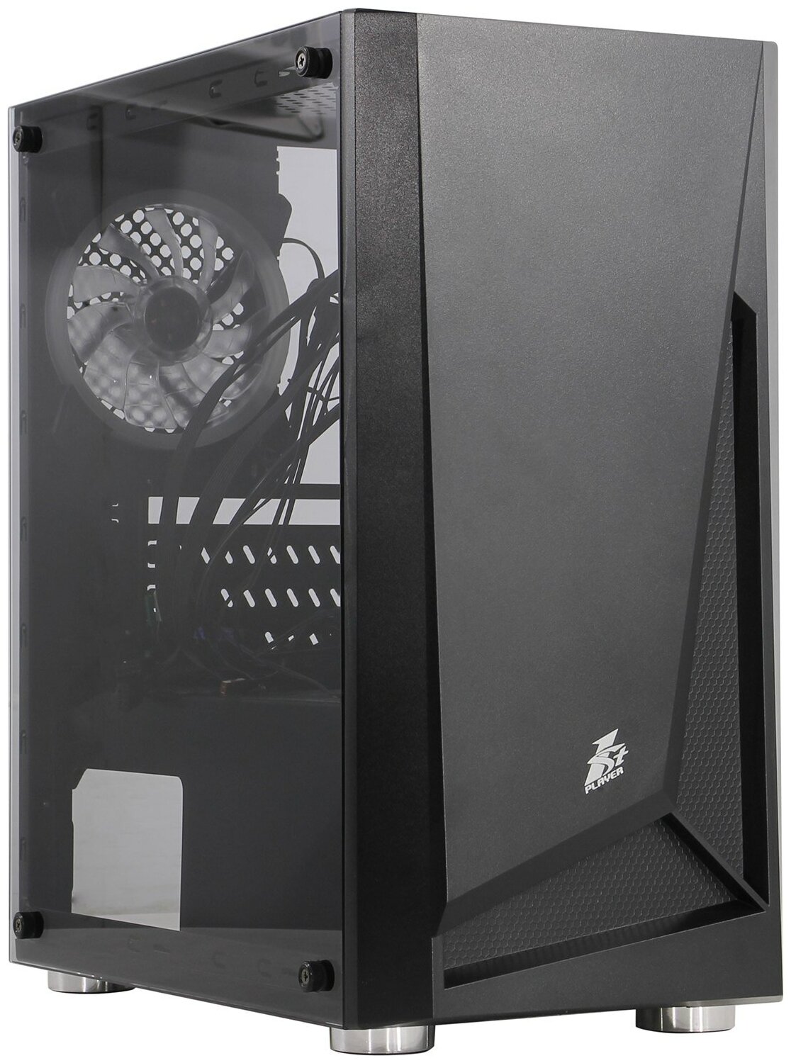 Корпус 1STPLAYER Rainbow R2 без БП, mATX ,1xUSB3.0, 2xUSB2.0 tempered glass side panel / 3x 120mm LE