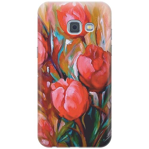 фото Cиликоновый чехол на samsung galaxy a3 (2017) / самсунг а3 2017 с принтом "тюльпаны" gosso