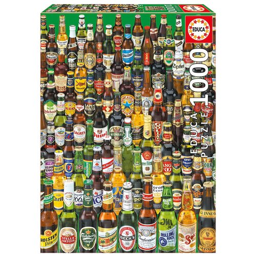Пазл Educa Коллекция бутылок пива (12736), 1000 дет., 27х5.5х37 см пазл educa panorama коллекция банок 11053 2000 дет 29х6х33 см