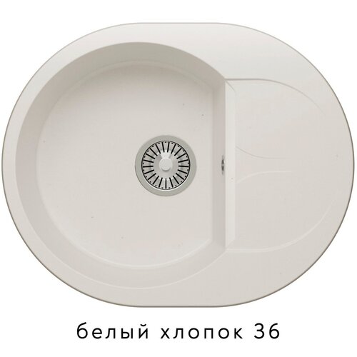 Мойка кухонная POLYGRAN Atol-620 Белый хлопок № 36 кухонная мойка polygran atol 620 36 678972 белый хлопок