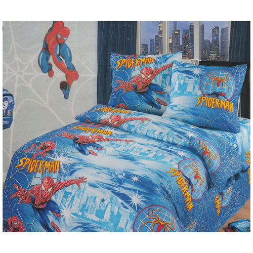 Детское постельное белье бязь артдизайн человек-паук 1,5 спальное (детские расцветки)