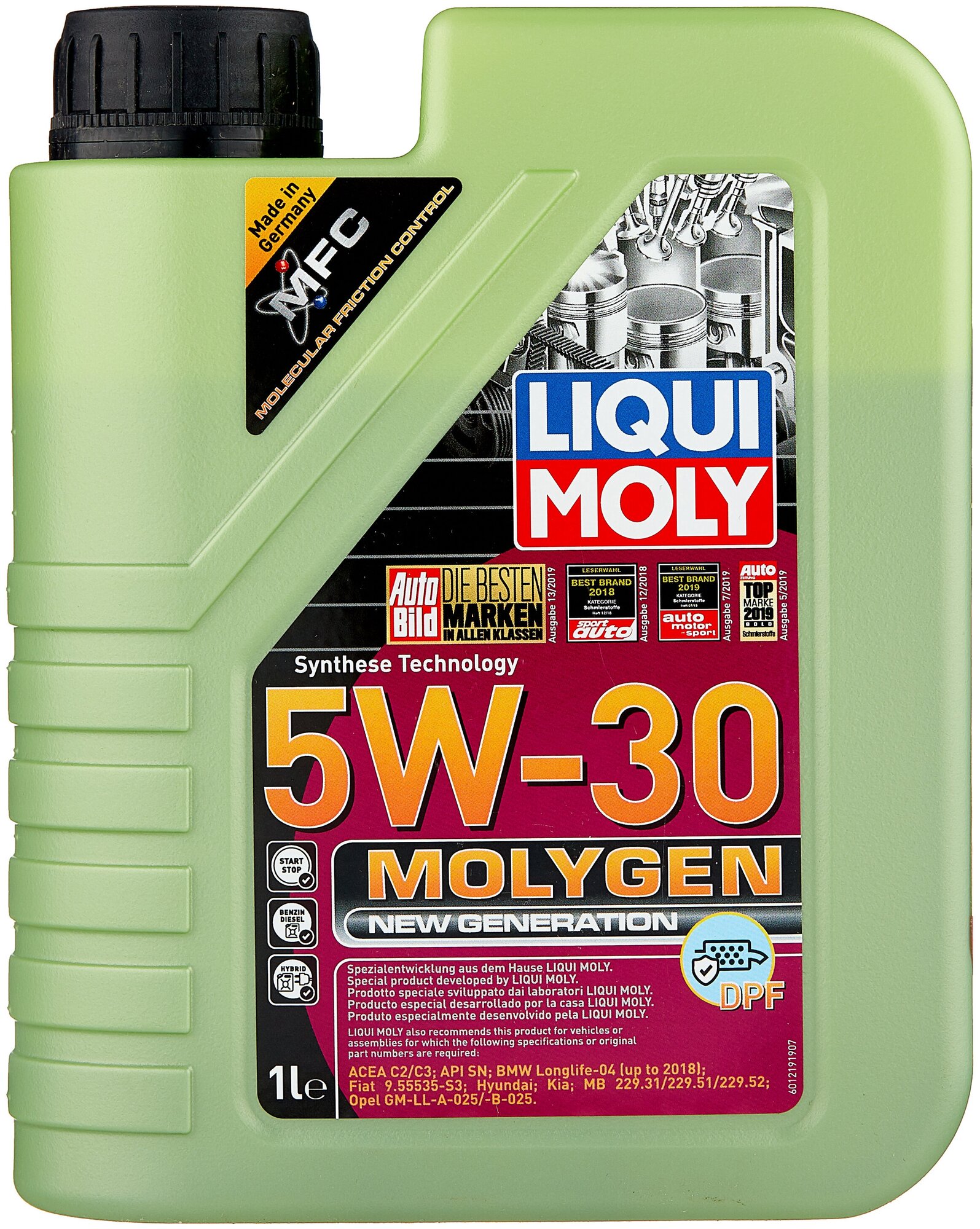 Синтетическое моторное масло LIQUI MOLY Molygen New Generation DPF 5W-30