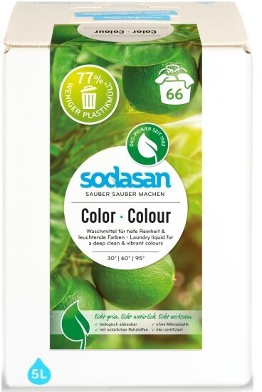 Жидкое средство для стирки Sodasan COLOR Lime для цветных тканей, 5 л