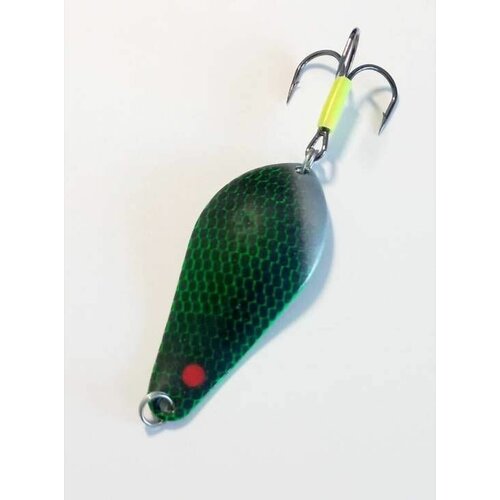 фото Блесна для рыбалки атом 2 ссср колеблющаяся/колебалка р-р 66х28, 17 гр. из латуни нет бренда