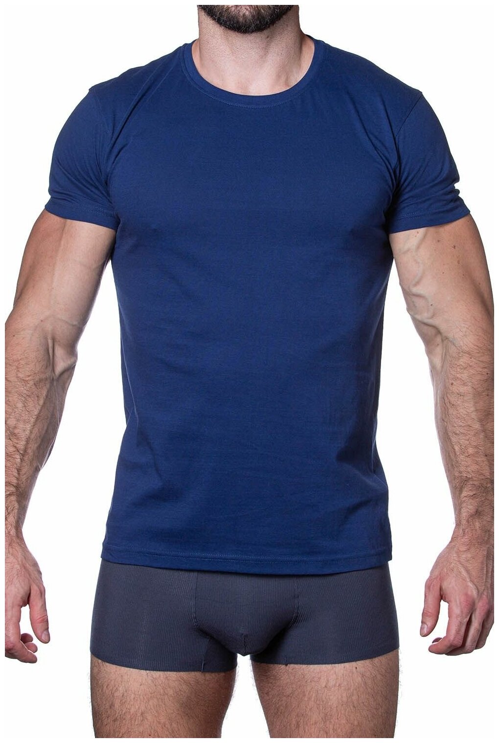 Хлопковая мужская футболка с круглым вырезом Sergio Dallini | Домашняя одежда | серый | 