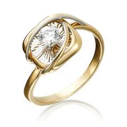 Кольцо PLATINA комбинированное золото, 585 проба, фианит, размер 16 —купить в интернет-магазине по низкой цене на Яндекс Маркете