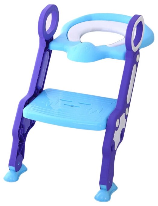 Сиденье для унитаза с лесенкой и ручками Pituso голубой