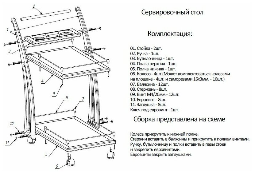 Сервировочный столик на колесиках своими руками из дерева чертежи