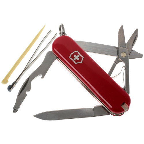 Мультитул брелок VICTORINOX Нож-брелок Victorinox Classic Rambler, 58 мм, 10 функций, с чехлом с чехлом красный