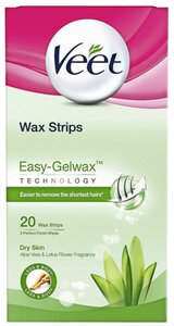 Фото Veet Восковые полоски Easy Gelwax с ароматом зелёного чая для сухой кожи