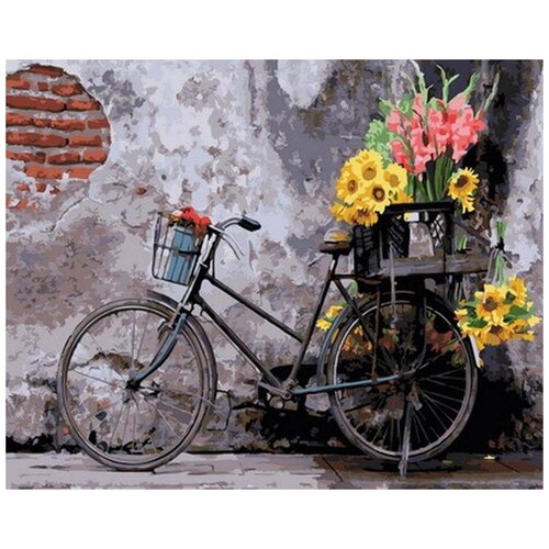 фото Картина по номерам цветной "ретро велосипед", 40x50 см