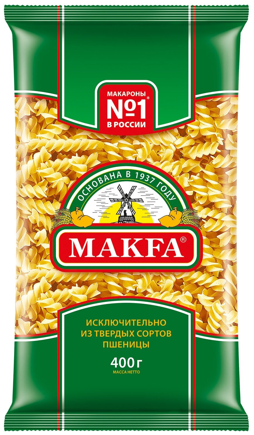 Макфа Макароны Спирали рифленые, 400 г — купить в интернет-магазине по ...