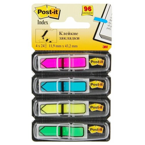 Post-it Закладки Professional, 12 мм, 4 цвета, 96 штук (684-ARR4-RU) розовый/голубой/желтый/зеленый 96 листов