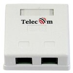 Розетка для интернета / телефона Telecom TC-SB-2-8P8C-C5E-WH, белый - изображение