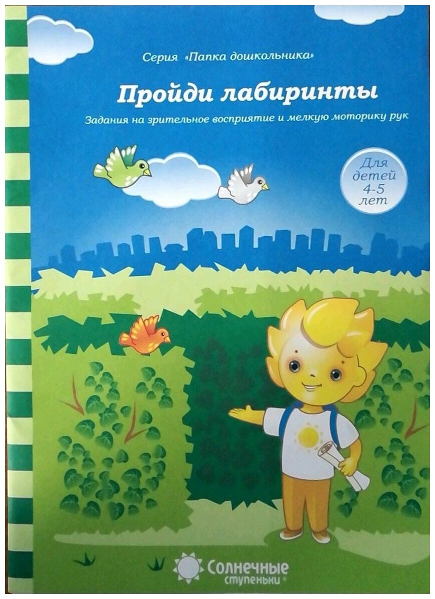 Пройди лабиринты. Задания на зрительное восприятие и мелкую моторику рук. Для детей 4-5 лет - фото №1