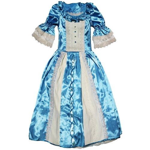 фото Костюм "маленькая графиня" дворянка голубой с белым кружевом (воротник+кофта+юбка) нет бренда