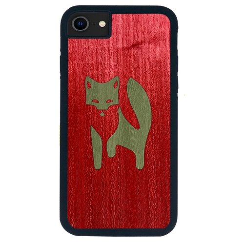 Чехол Timber&Cases для Apple iPhone SE 2020/7/8 TPU WILD collection - Хитрость леса/Лиса (Красный - Зеленый Кото)