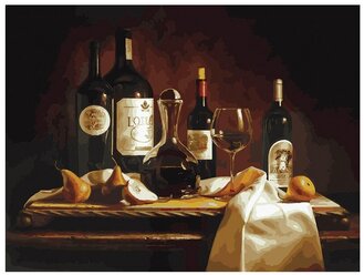 Белоснежка Картина по номерам "Вино и груши" (317-AS)40x30см