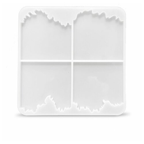 силиконовый молд для сережек гвоздиков квадрат 2 шт epoxy master Силиконовый молд для эпоксидной смолы - Квадрат жеода, 23х23 см, Epoxy Master